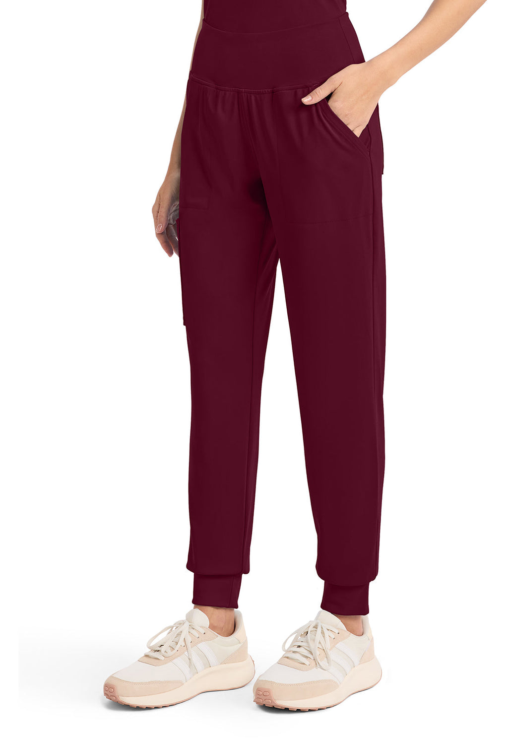 Achieve CK033 Women's 5-Pocket Jogger Scrub Pants Wine