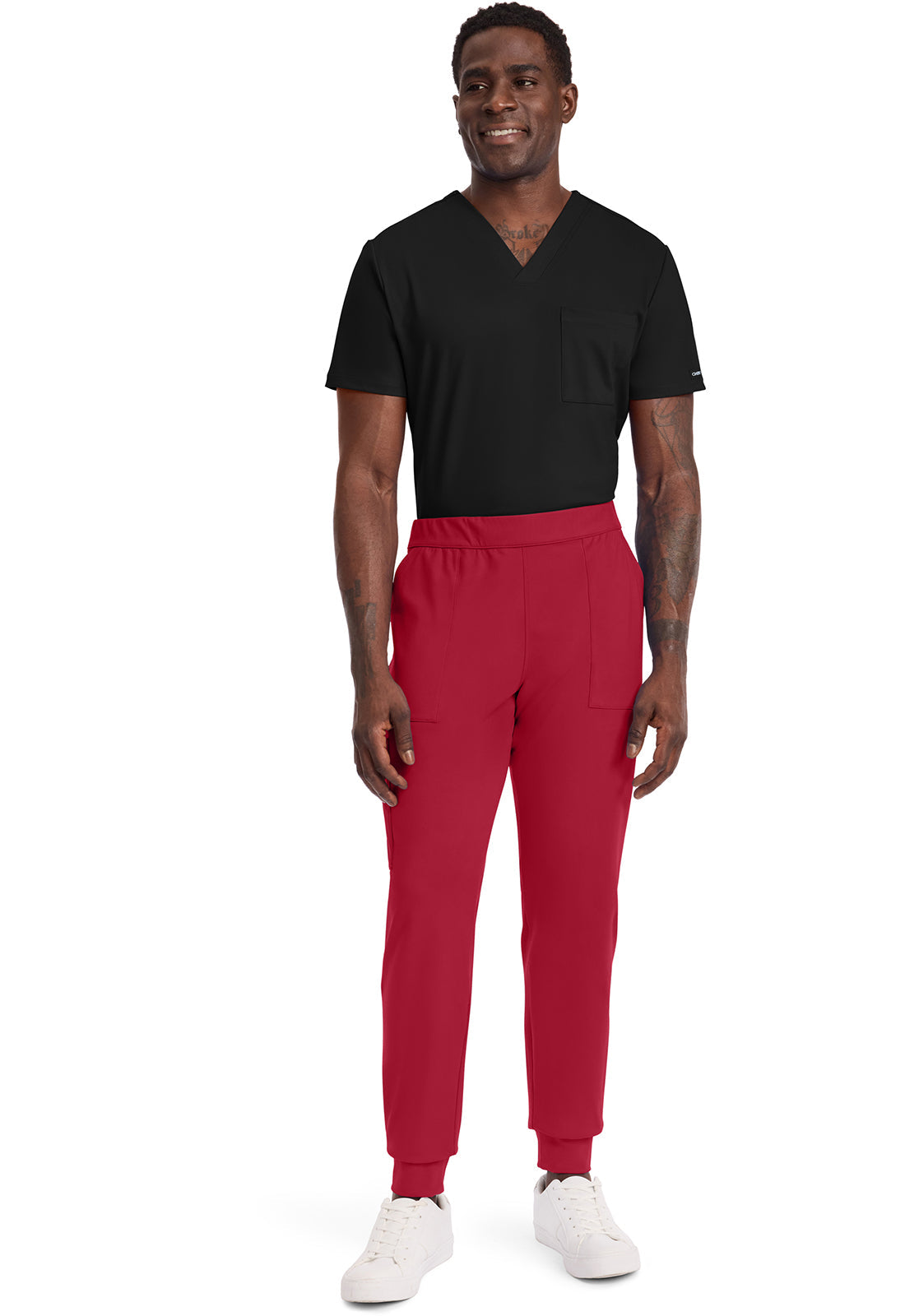 Achieve CK034 Men's Pull-on Jogger Pants Red Image