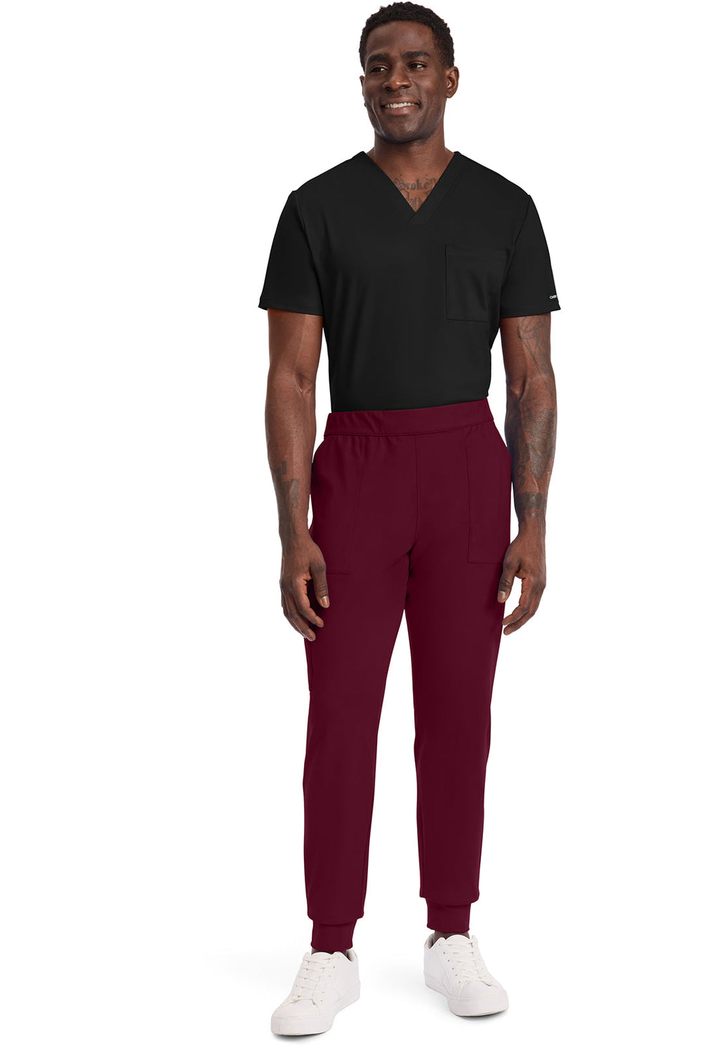 Achieve CK034 Men's 5 Pocket Jogger Pants Wine