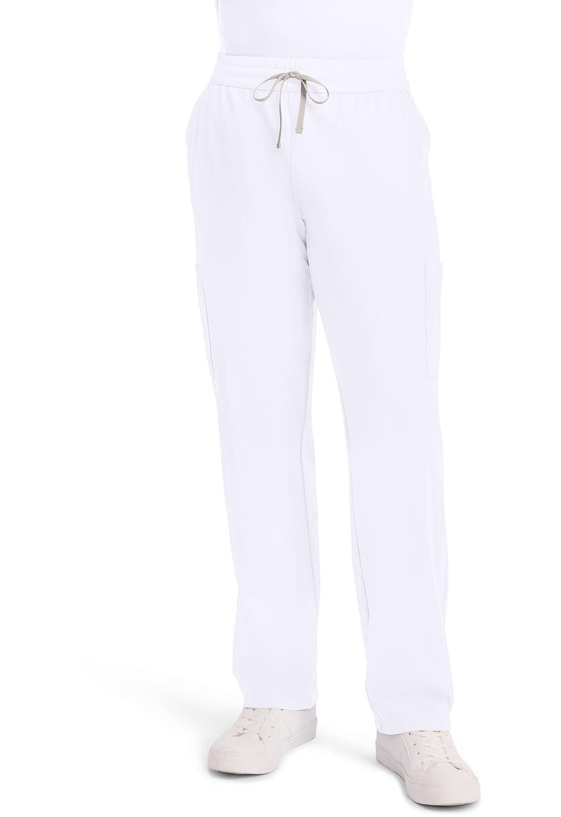 Achieve CK036 Men's 5-Pocket Straight Leg Scrub Pants White
