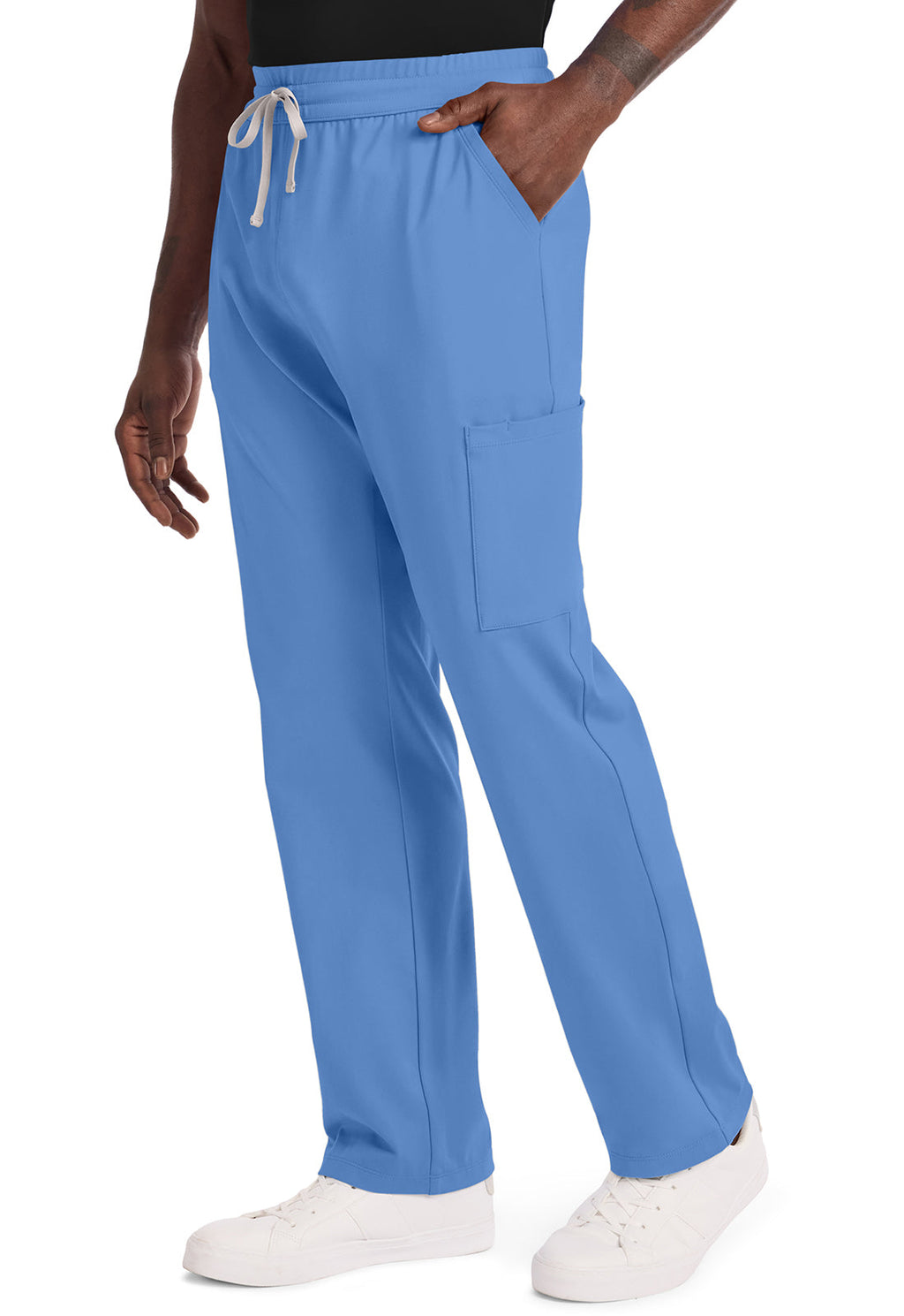 Achieve CK036 Men's 5-Pocket Straight Leg Scrub Pants Ciel