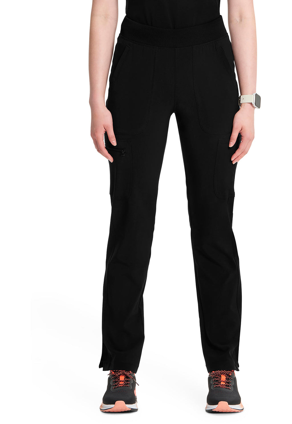 Infinity CK065A Women's Mid Rise Tapered Leg Pull-on Scrub Pants Black