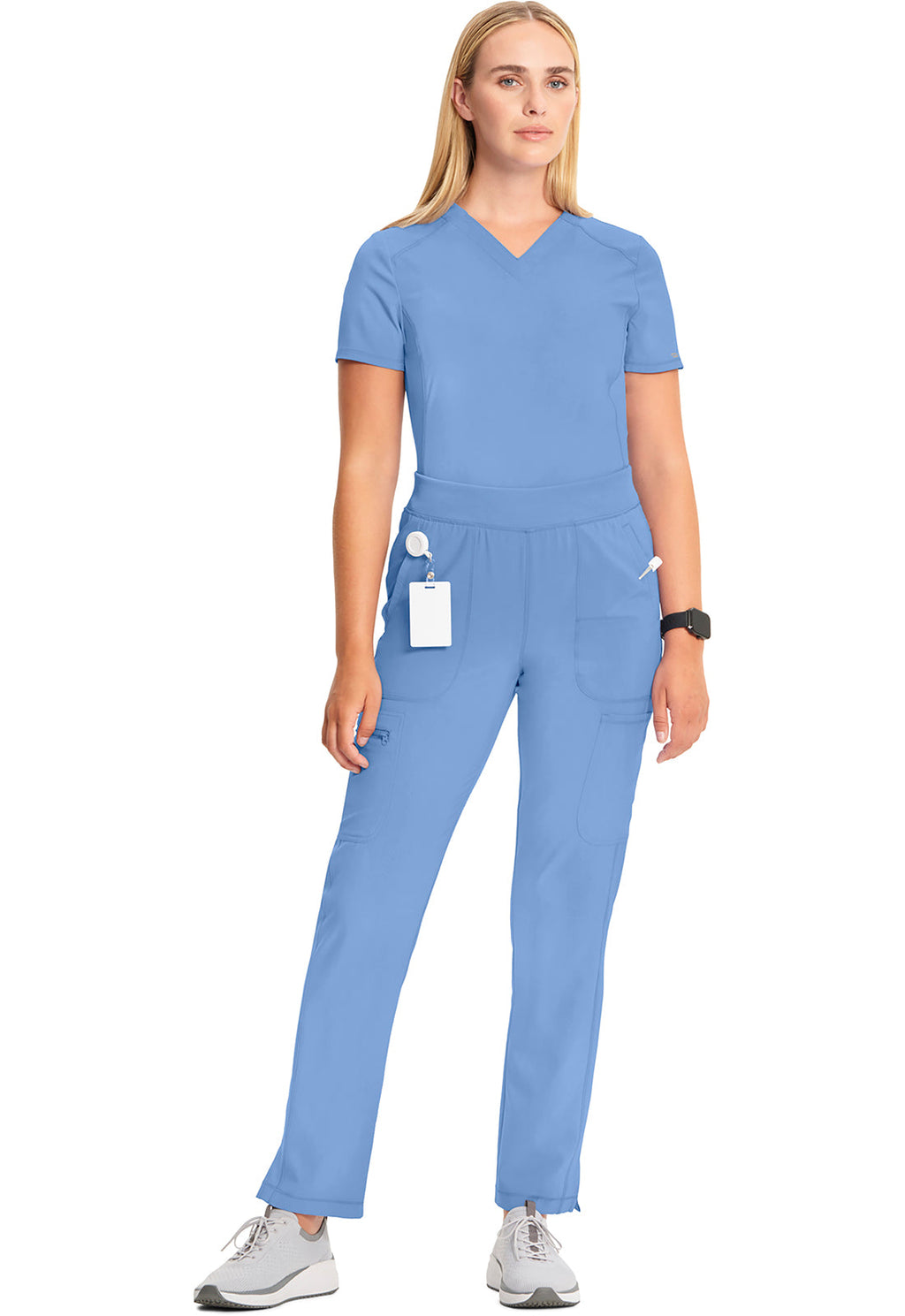 Infinity CK065A Women's Mid Rise Tapered Leg Pull-on Scrub Pants Ciel