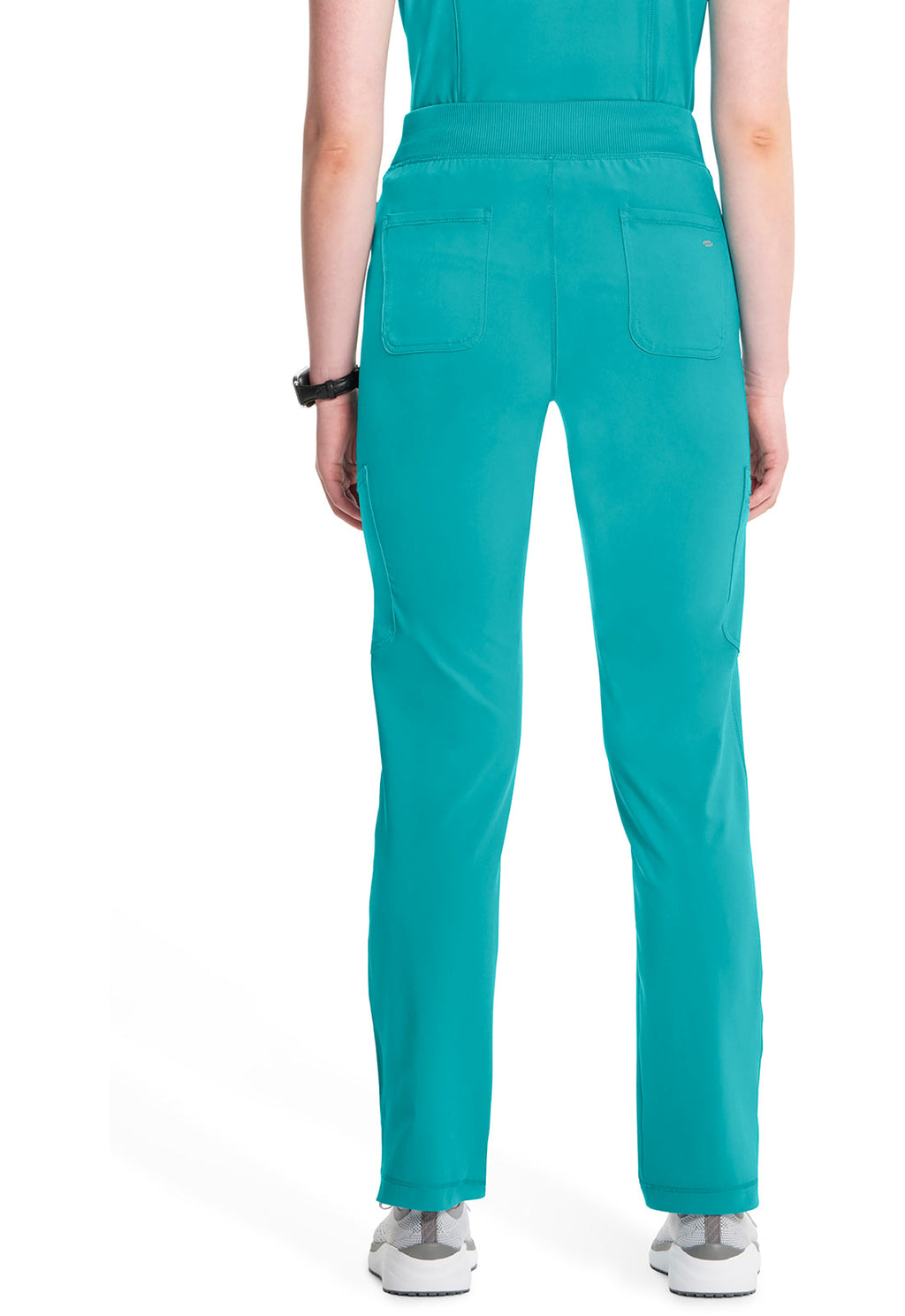 Infinity CK065A Women's Mid Rise Tapered Leg Pull-on Scrub Pants Teal Blue