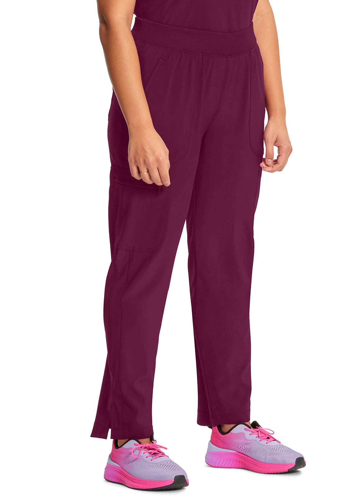 Infinity CK065A Women's Mid Rise Tapered Leg Pull-on Scrub Pants Wine