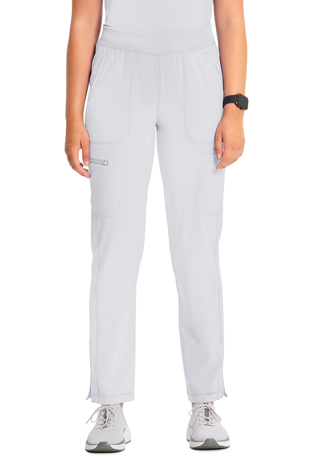 Infinity CK065A Women's Mid Rise Tapered Leg Pull-on Scrub Pants White
