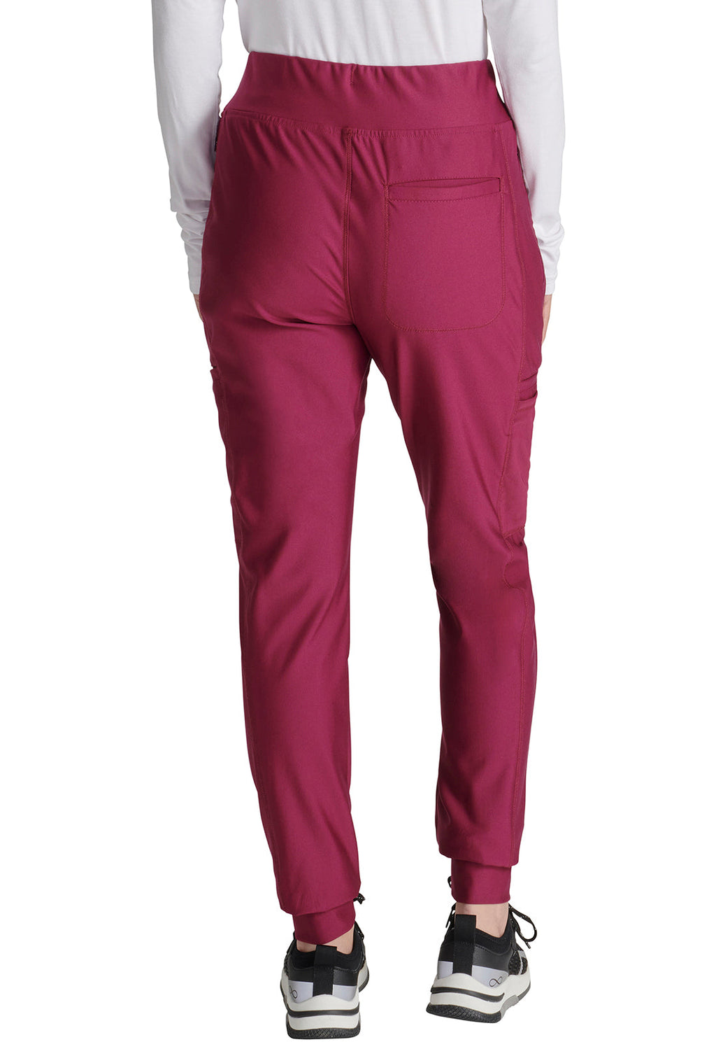 Form CK092 Mid Rise Tapered Leg Drawstring Pants Wine