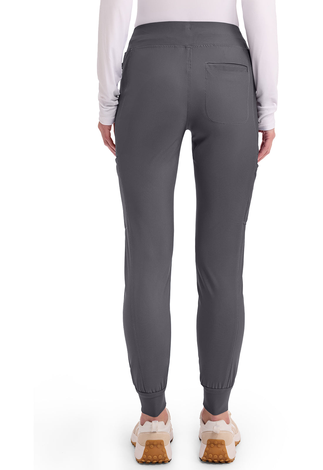 Form CK092 Women's Mid Rise Tapered Leg Drawstring Scrub Pants Pewter