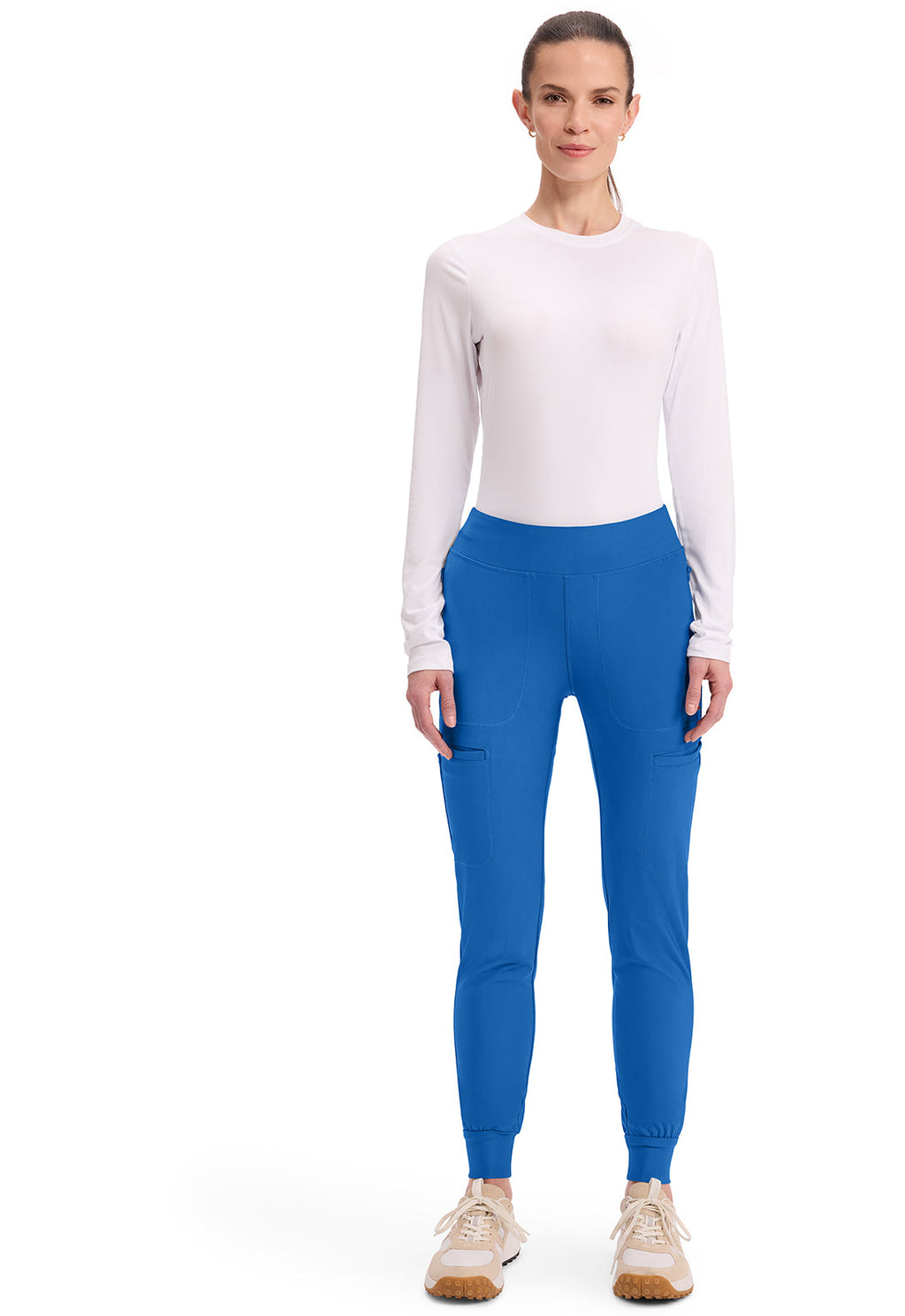 Form CK092 Women's Mid Rise Tapered Leg Drawstring Scrub Pants Royal