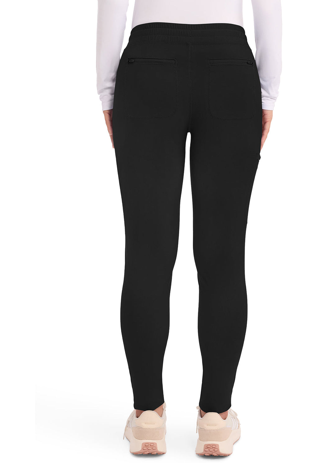 Form CK095 Women's Mid Rise Tapered Leg Drawstring Scrub Pants Black