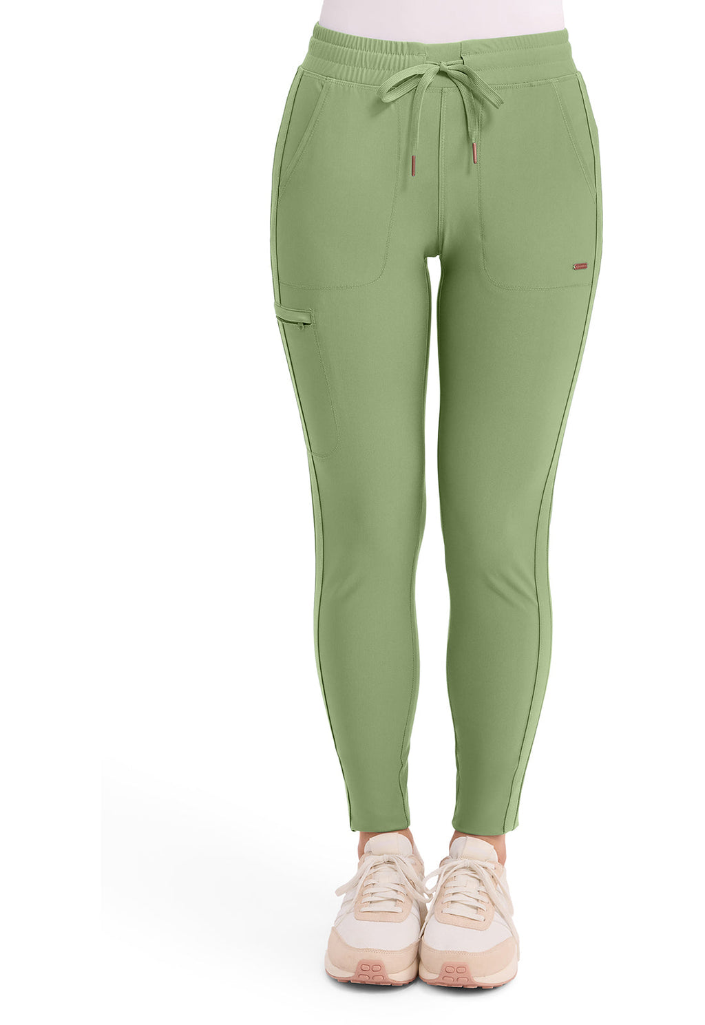 Form CK095 Women's Mid Rise Tapered Leg Drawstring Scrub Pants Bright Sage