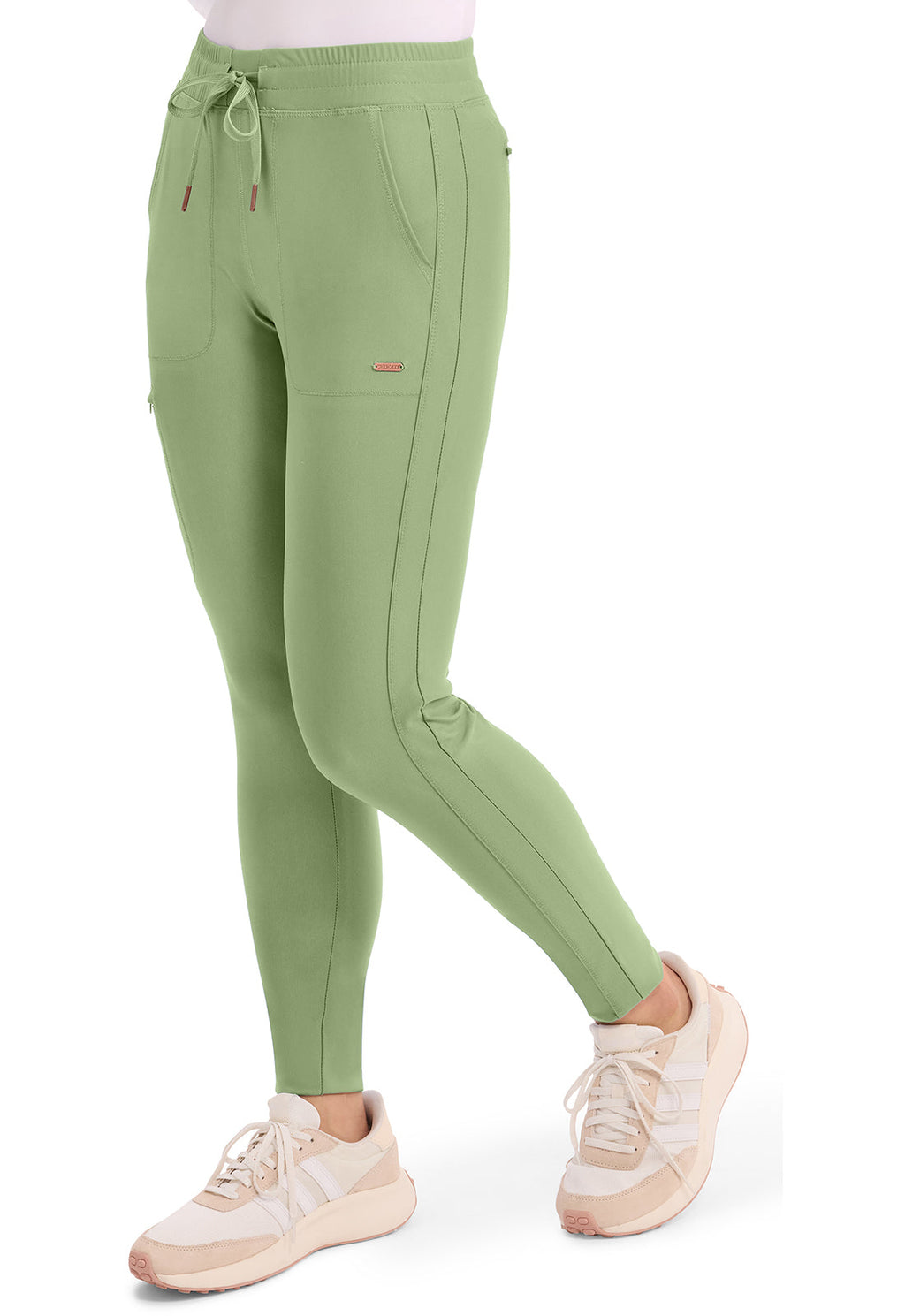 Form CK095 Mid Rise Tapered Leg Drawstring Pants Bright Sage