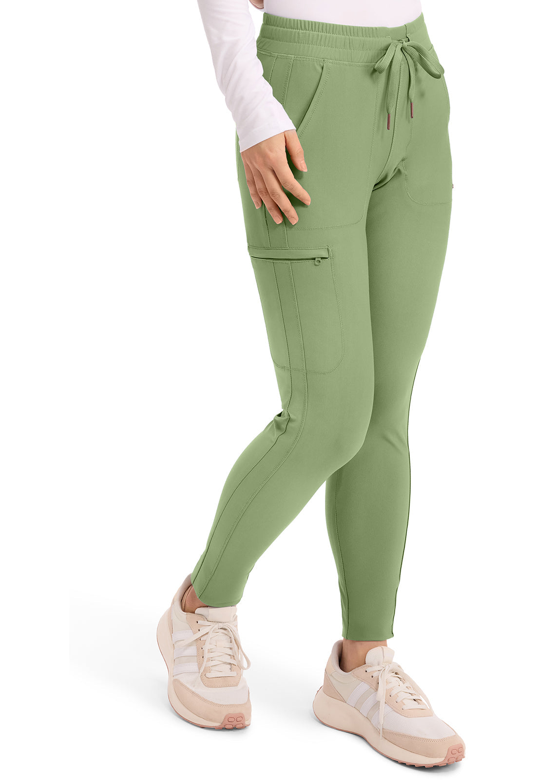 Form CK095 Mid Rise Tapered Leg Drawstring Pants Bright Sage