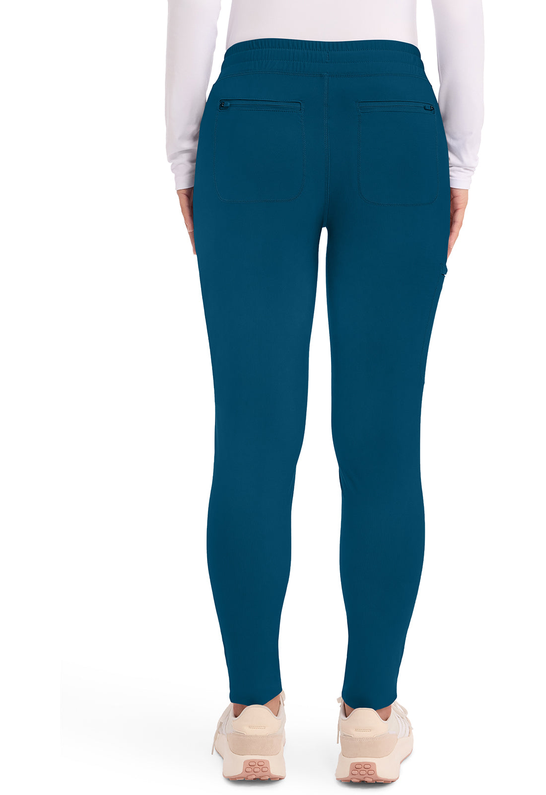 Form CK095 Women's Mid Rise Tapered Leg Drawstring Scrub Pants Caribbean Blue