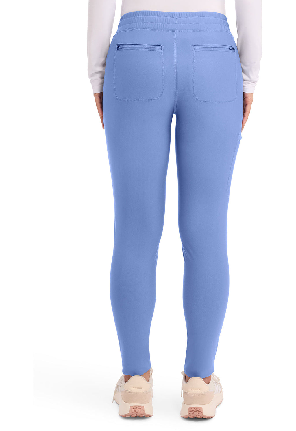Form CK095 Women's Mid Rise Tapered Leg Drawstring Scrub Pants Ciel Blue