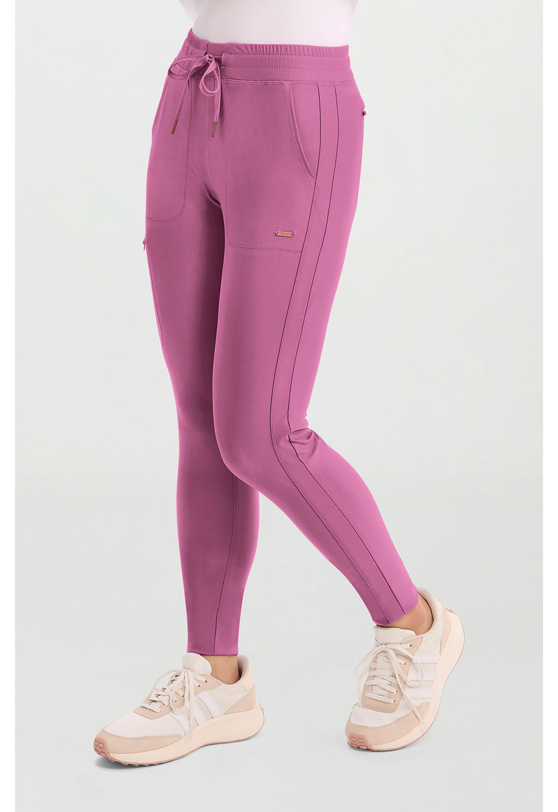Form CK095 Women's Mid Rise Tapered Leg Drawstring Scrub Pants Dusty Mauve