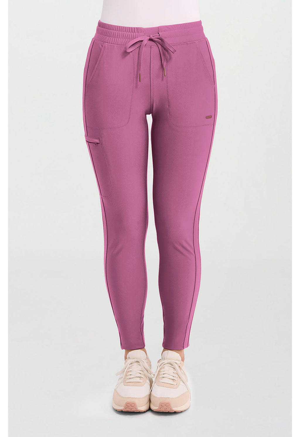 Form CK095 Women's Mid Rise Tapered Leg Drawstring Scrub Pants Dusty Mauve