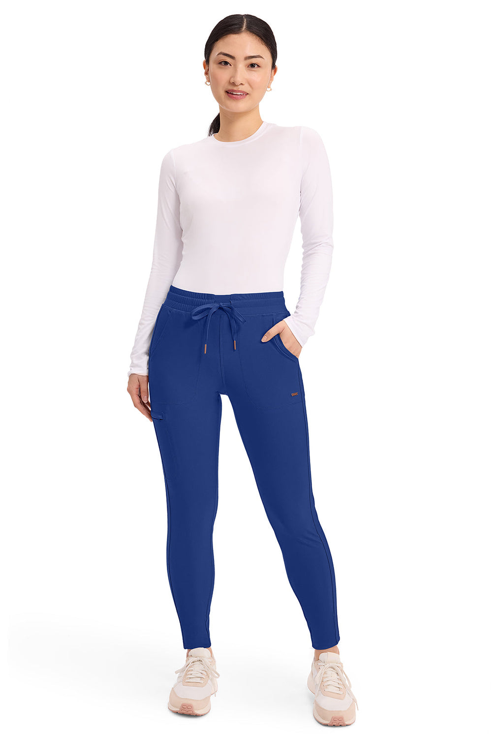 Form CK095 Women's Mid Rise Tapered Leg Drawstring Scrub Pants Galaxy Blue