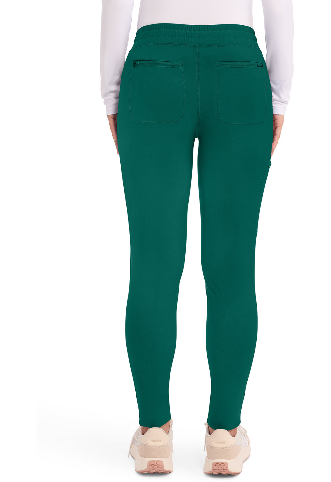Form CK095 Women's Mid Rise Tapered Leg Drawstring Scrub Pants Hunter Green