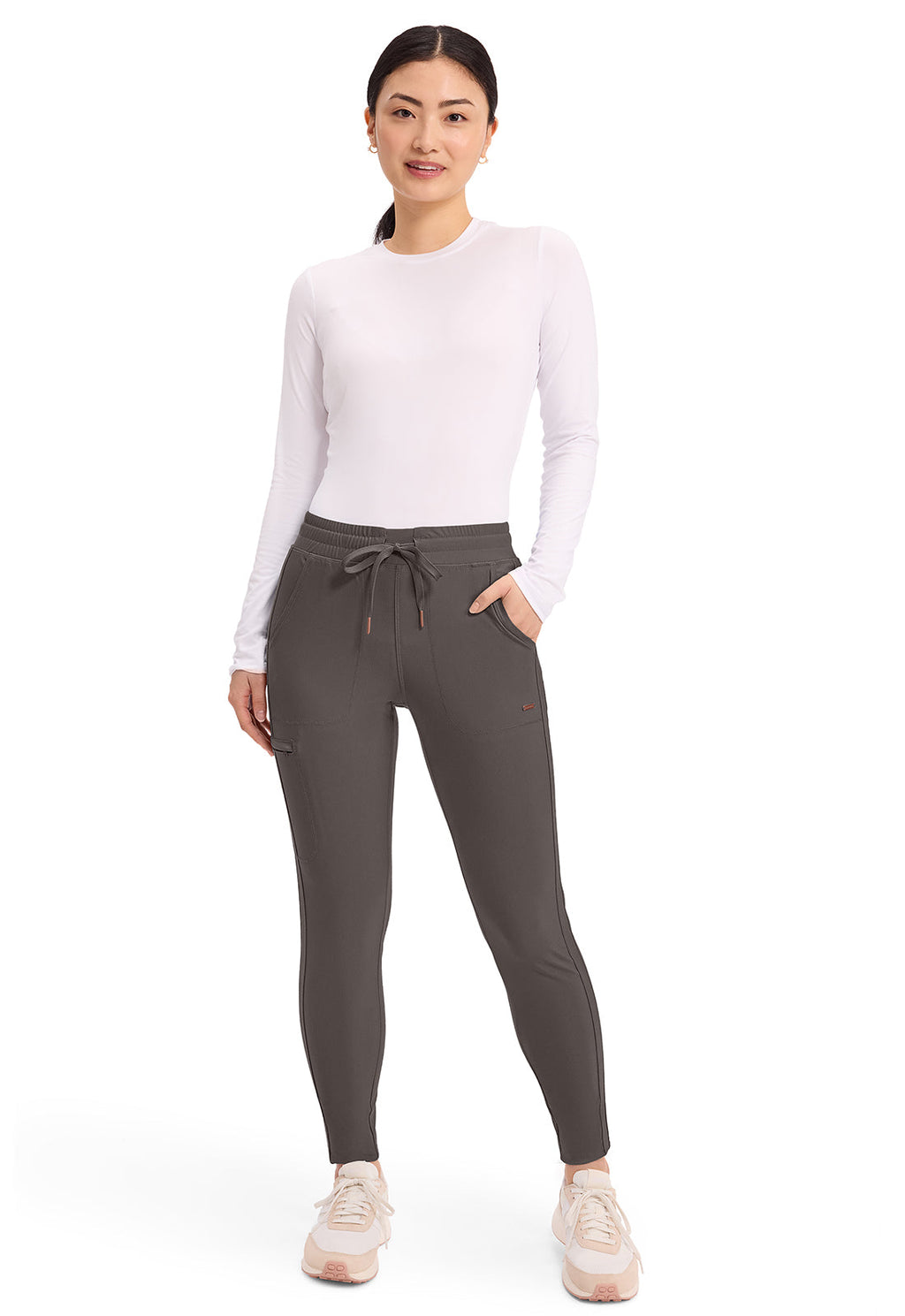 Form CK095 Women's Mid Rise Tapered Leg Drawstring Scrub Pants Iron