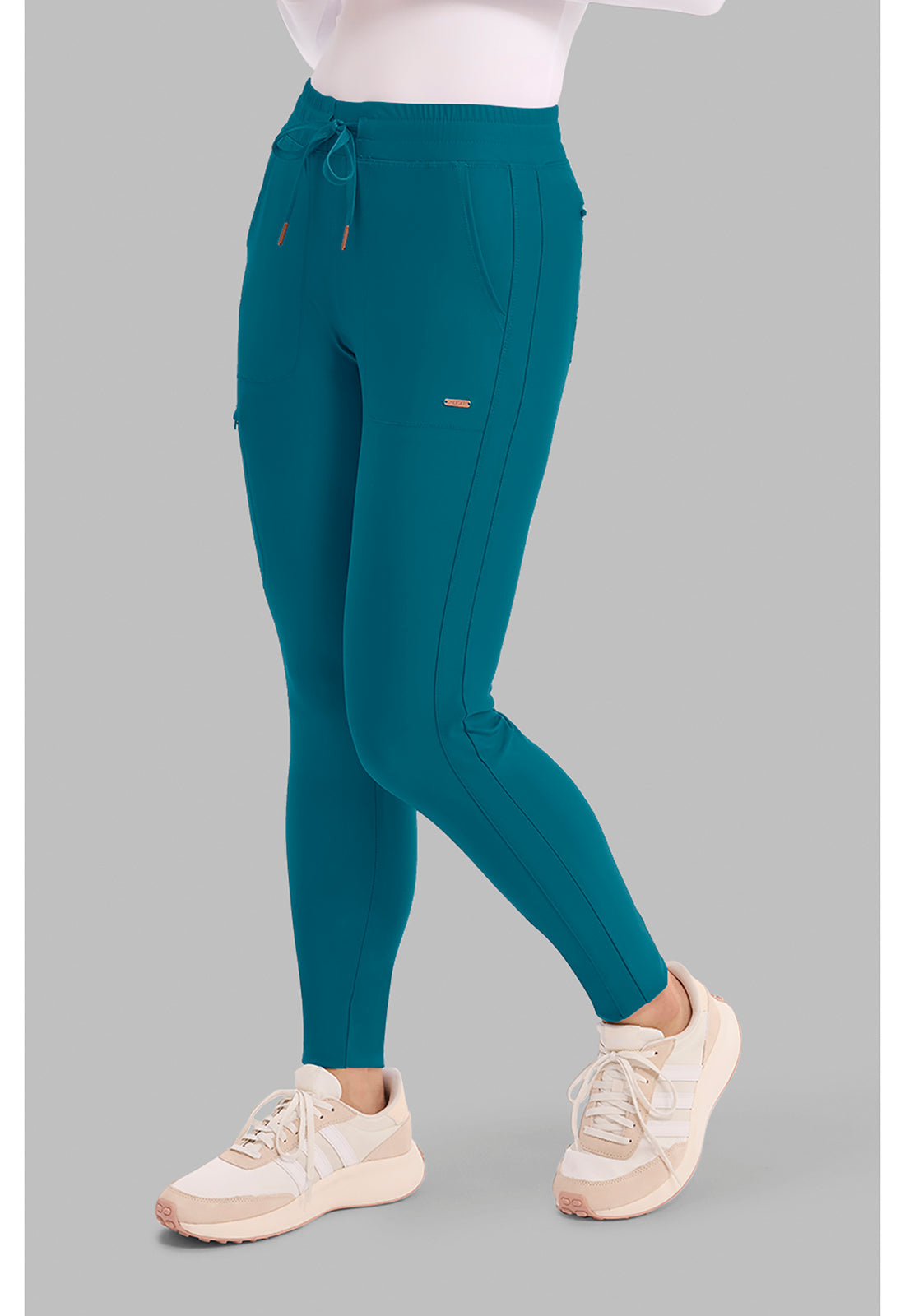Form CK095 Women's Mid Rise Tapered Leg Drawstring Scrub Pants Paradise Cove