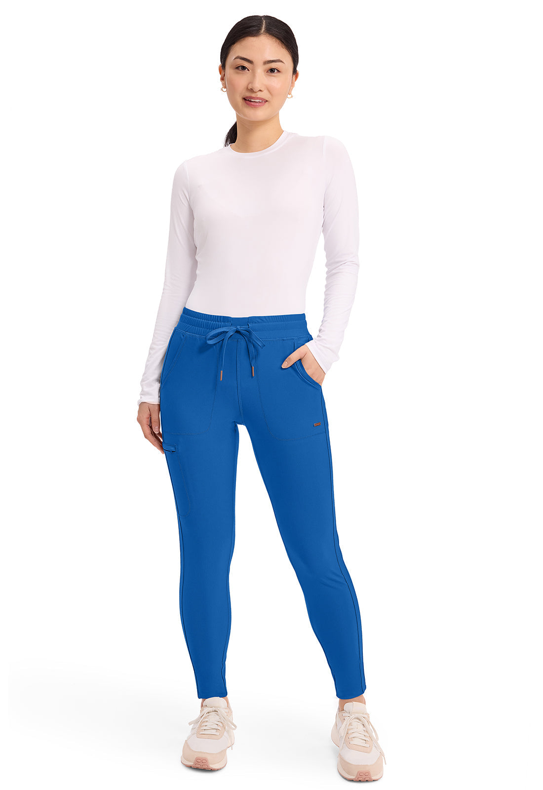 Form CK095 Women's Mid Rise Tapered Leg Drawstring Scrub Pants Royal