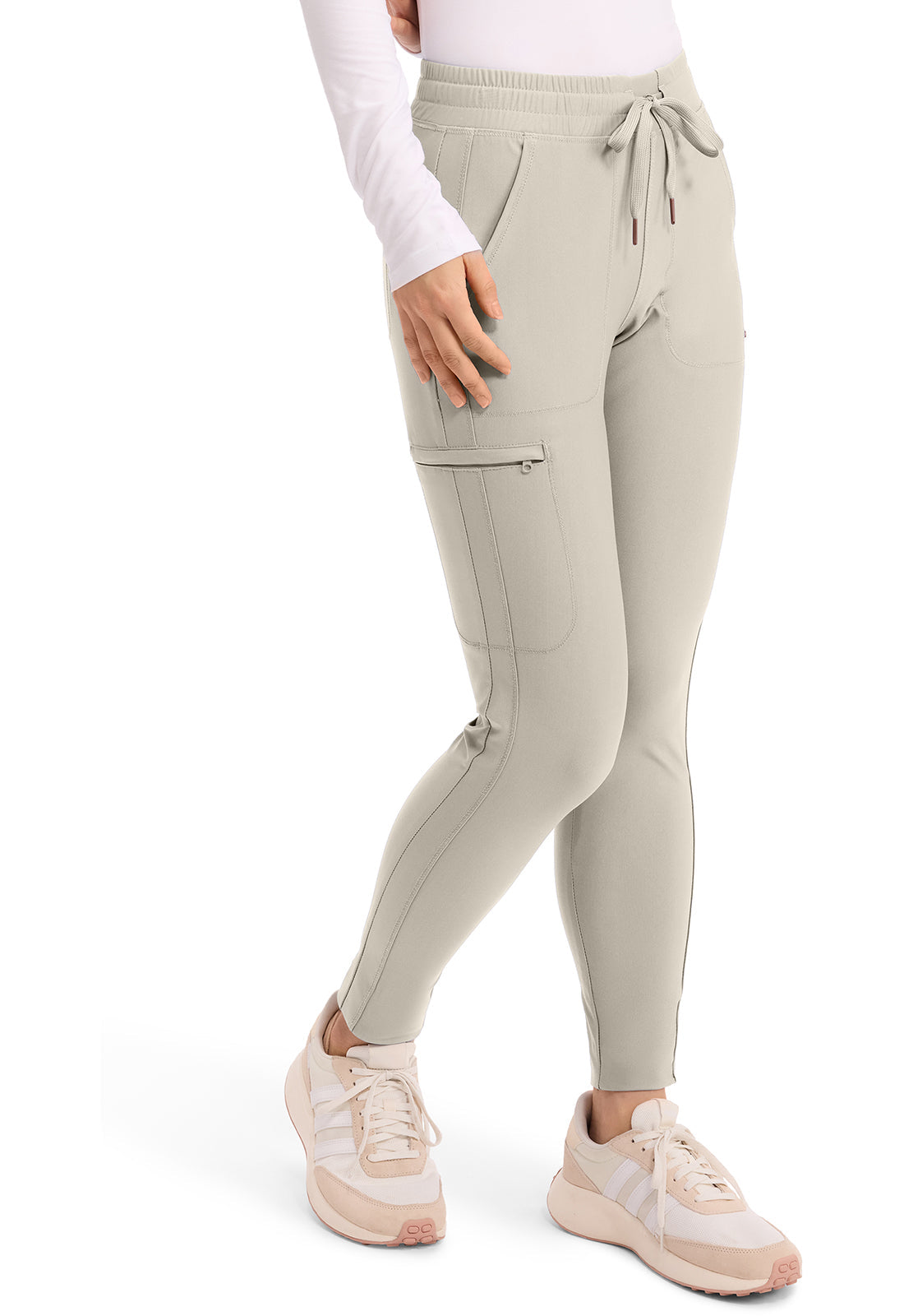 Form CK095 Mid Rise Tapered Leg Drawstring Pants Summer Sand