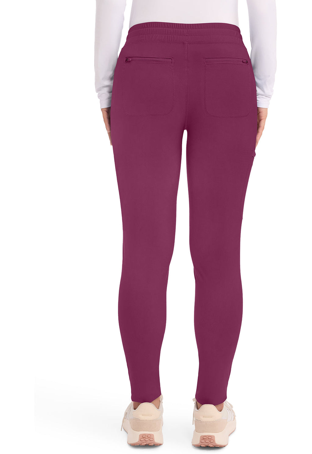 Form CK095 Women's Mid Rise Tapered Leg Drawstring Scrub Pants Wine