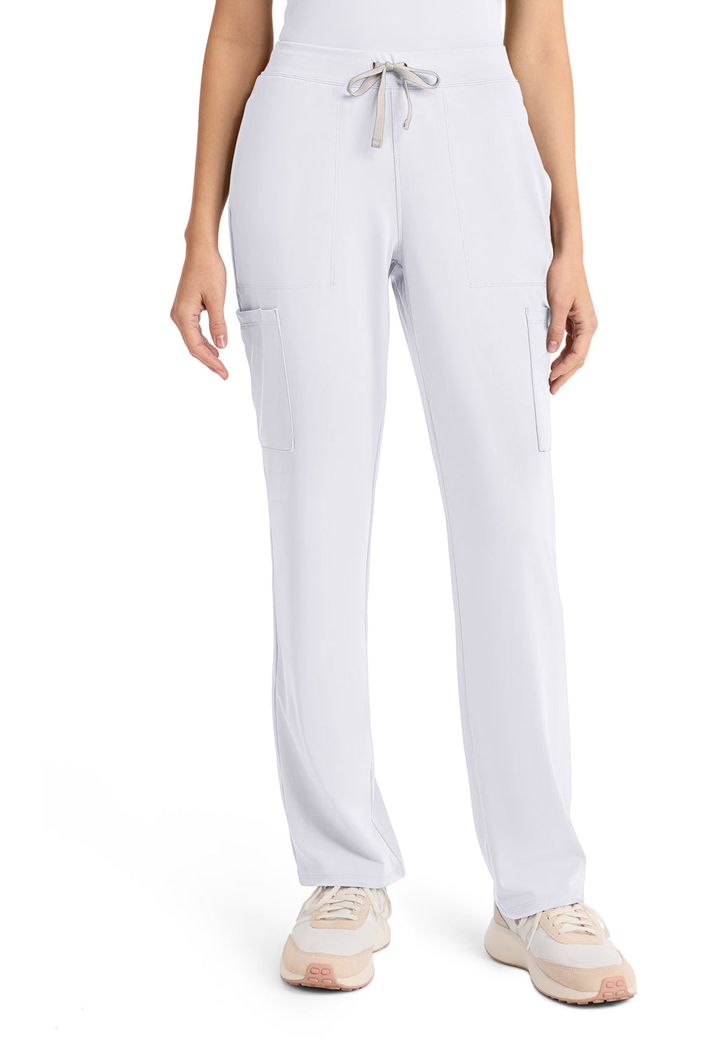 Achieve CK096 Women's 5-Pocket Straight Leg Scrub Pants White