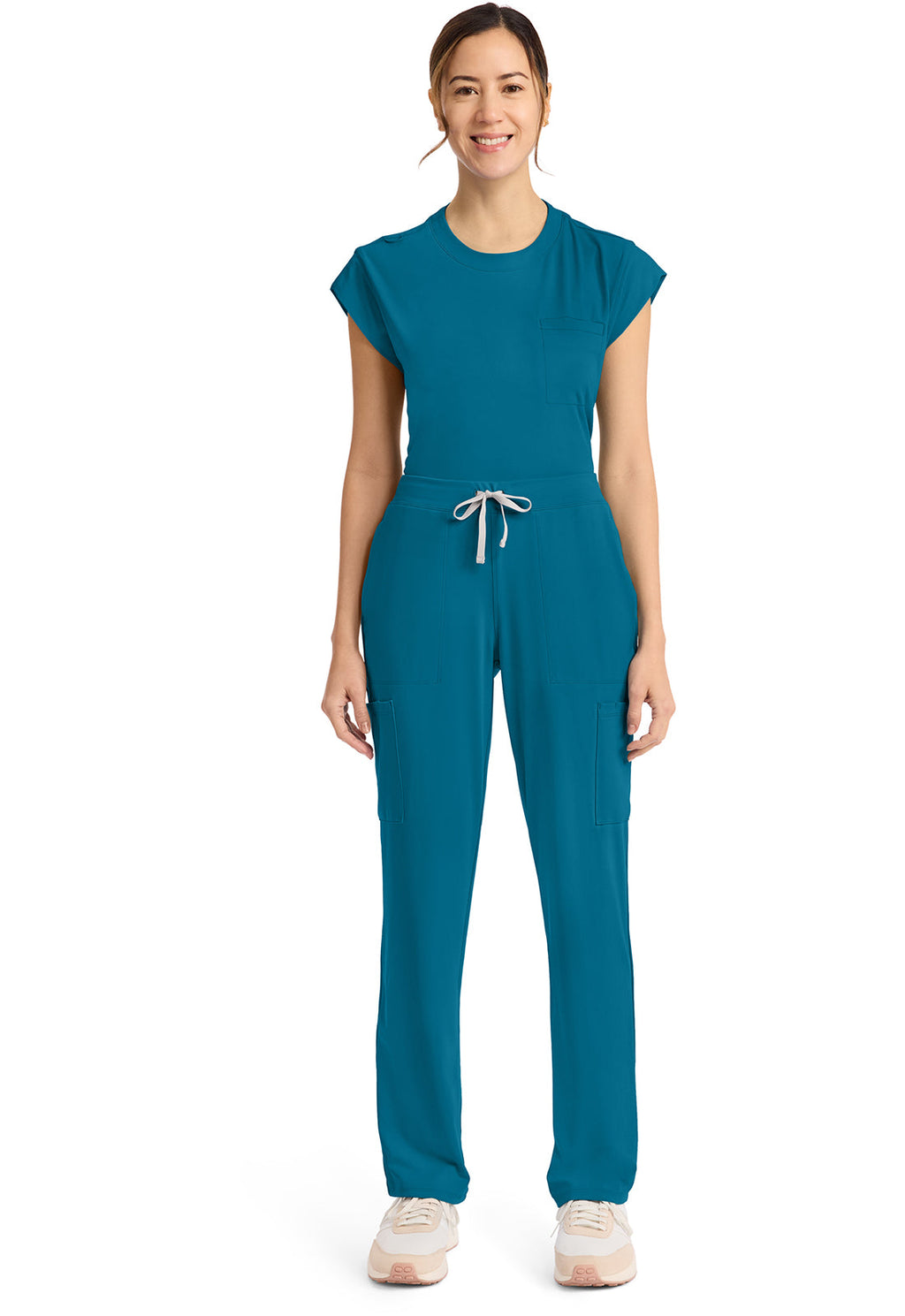 Achieve CK096 Women's 5 Pocket Straight Leg Pant Caribbean Blue