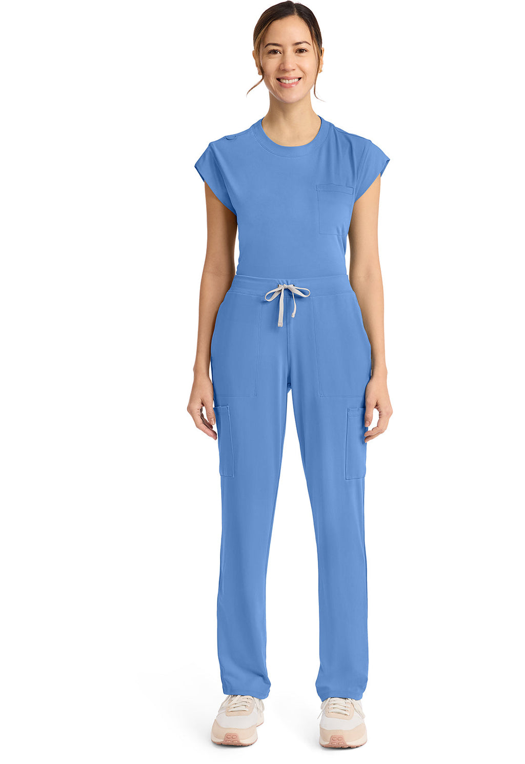 Achieve CK096 Women's 5-Pocket Straight Leg Scrub Pants Ciel