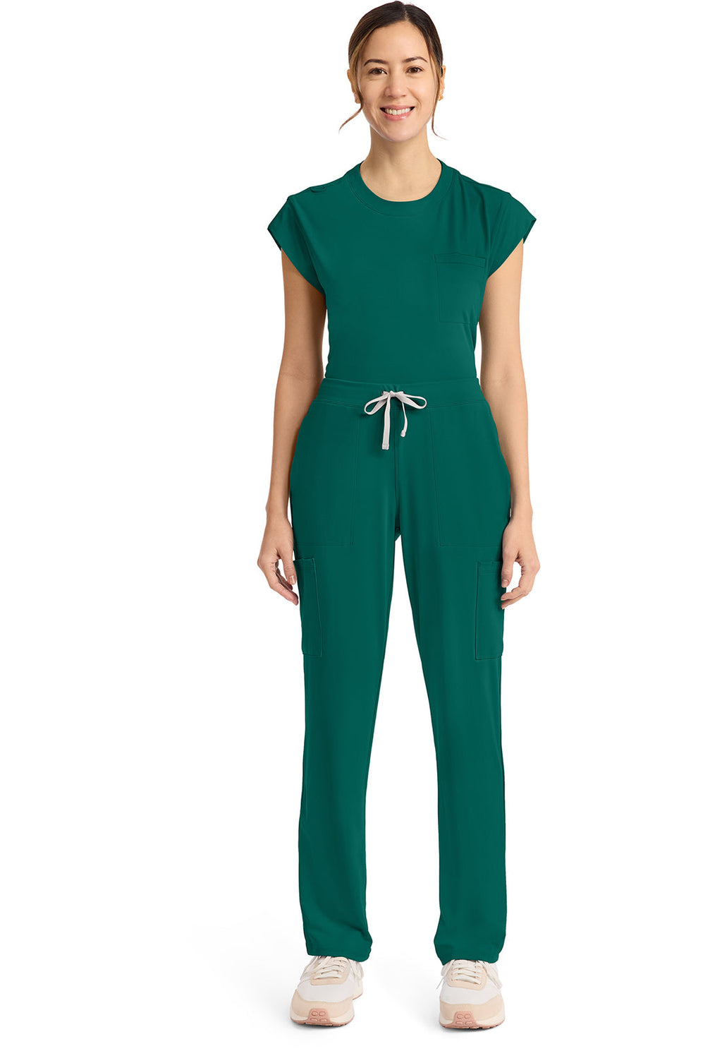 Achieve CK096 Women's 5-Pocket Straight Leg Scrub Pants Hunter