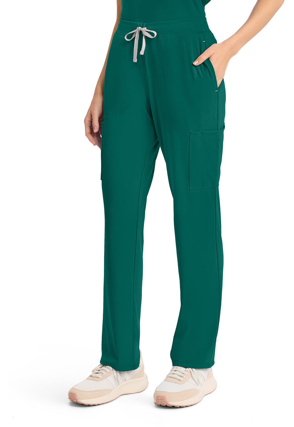 Achieve CK096 Women's 5-Pocket Straight Leg Scrub Pants Hunter