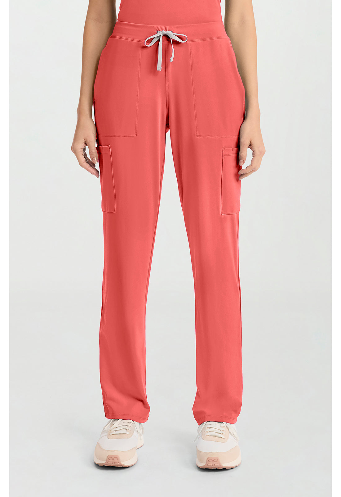 Achieve CK096 Women's 5-Pocket Straight Leg Scrub Pants True Coral