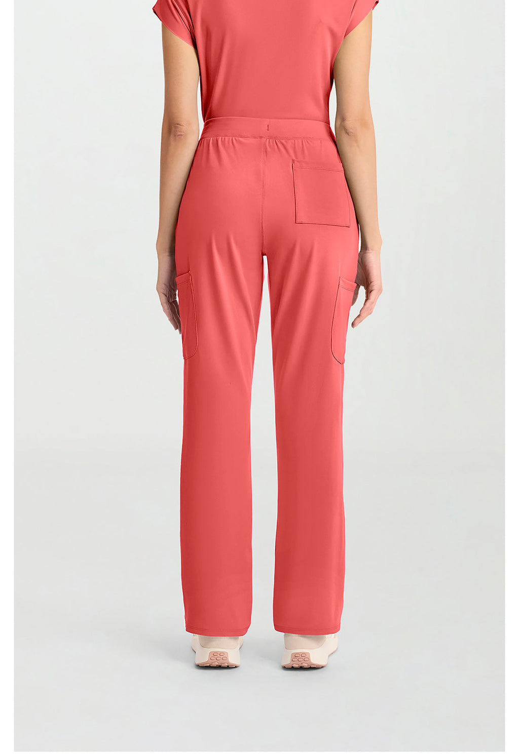 Achieve CK096 Women's 5-Pocket Straight Leg Scrub Pants True Coral