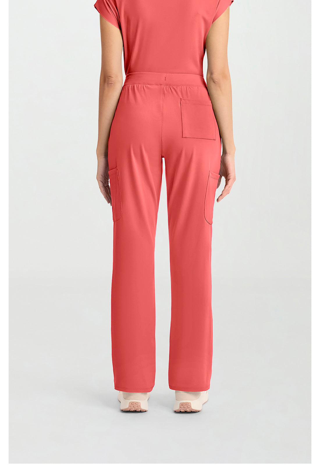 Achieve CK096 Women's 5-Pocket Straight Leg Scrub Pants True Coral
