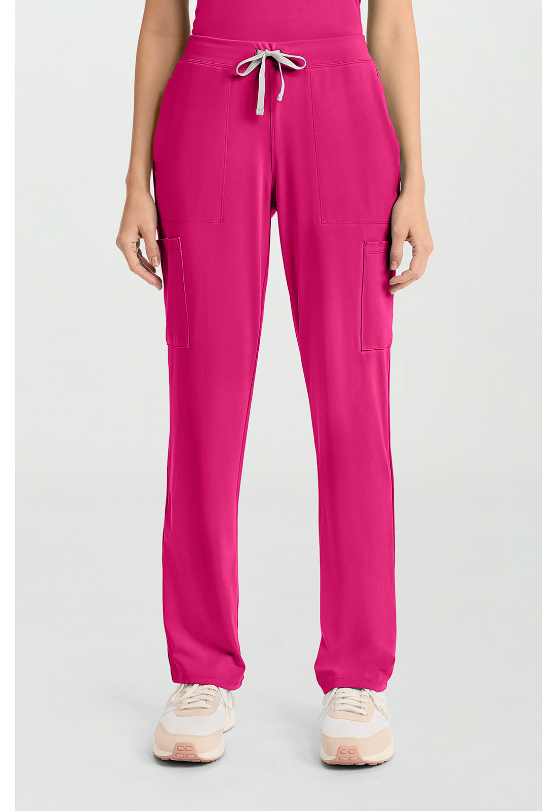 Achieve CK096 Women's 5-Pocket Straight Leg Scrub Pants Tropical Hibiscus