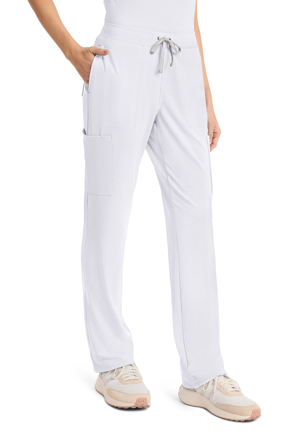 Achieve CK096 Women's 5 Pocket Straight Leg Pant White