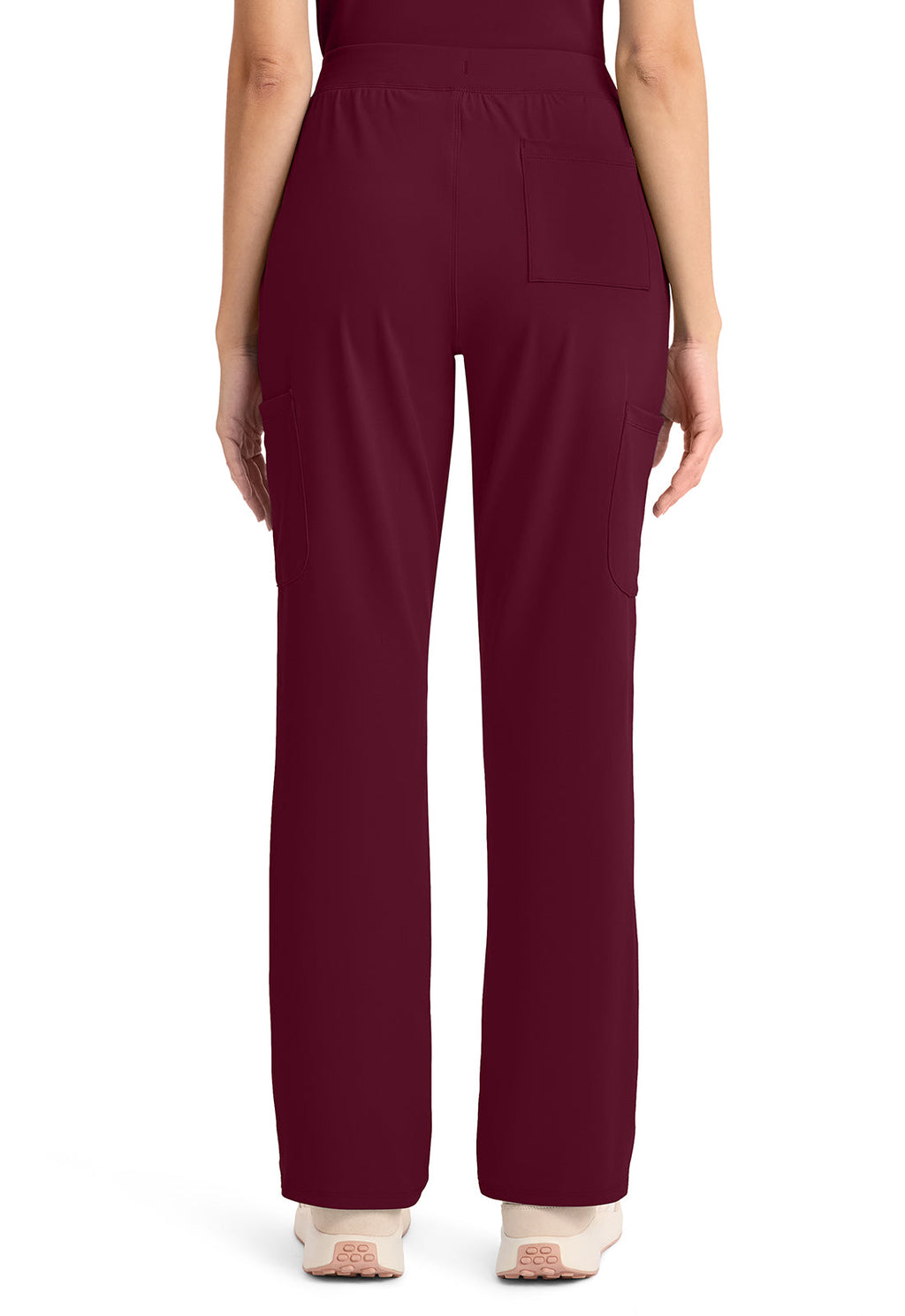 Achieve CK096 Women's 5-Pocket Straight Leg Scrub Pants Wine