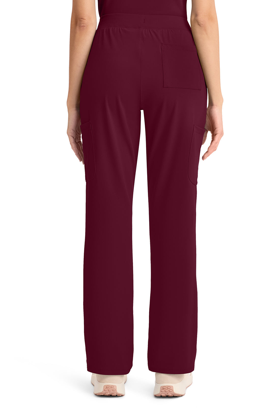 Achieve CK096 Women's 5-Pocket Straight Leg Scrub Pants Wine