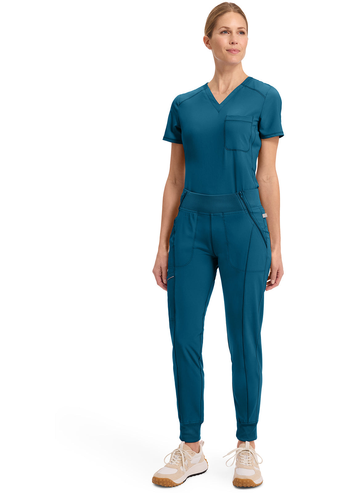 Infinity CK110A Women's Mid Rise Scrub Joggers Caribbean Blue