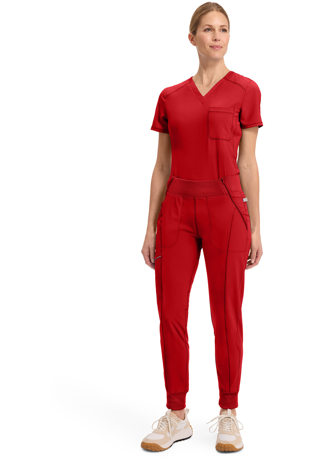 Infinity CK110A Women's Mid Rise Scrub Joggers Red