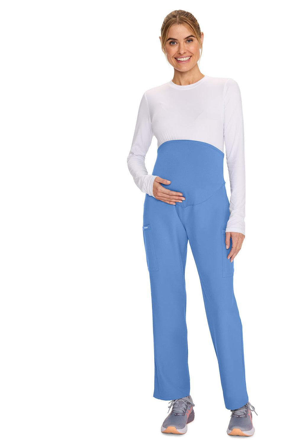 Workwear Originals Ultra CK118A Women's Maternity slim leg Scrub Pants Ciel Blue