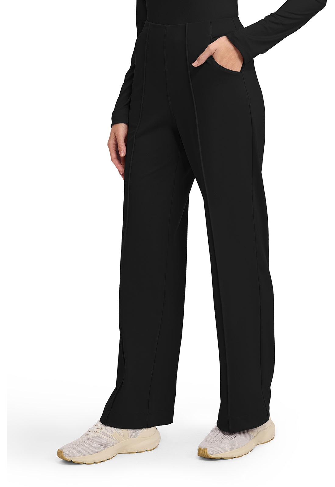 Achieve CK162 Women's 3-Pocket Wide Leg Pants Black Image