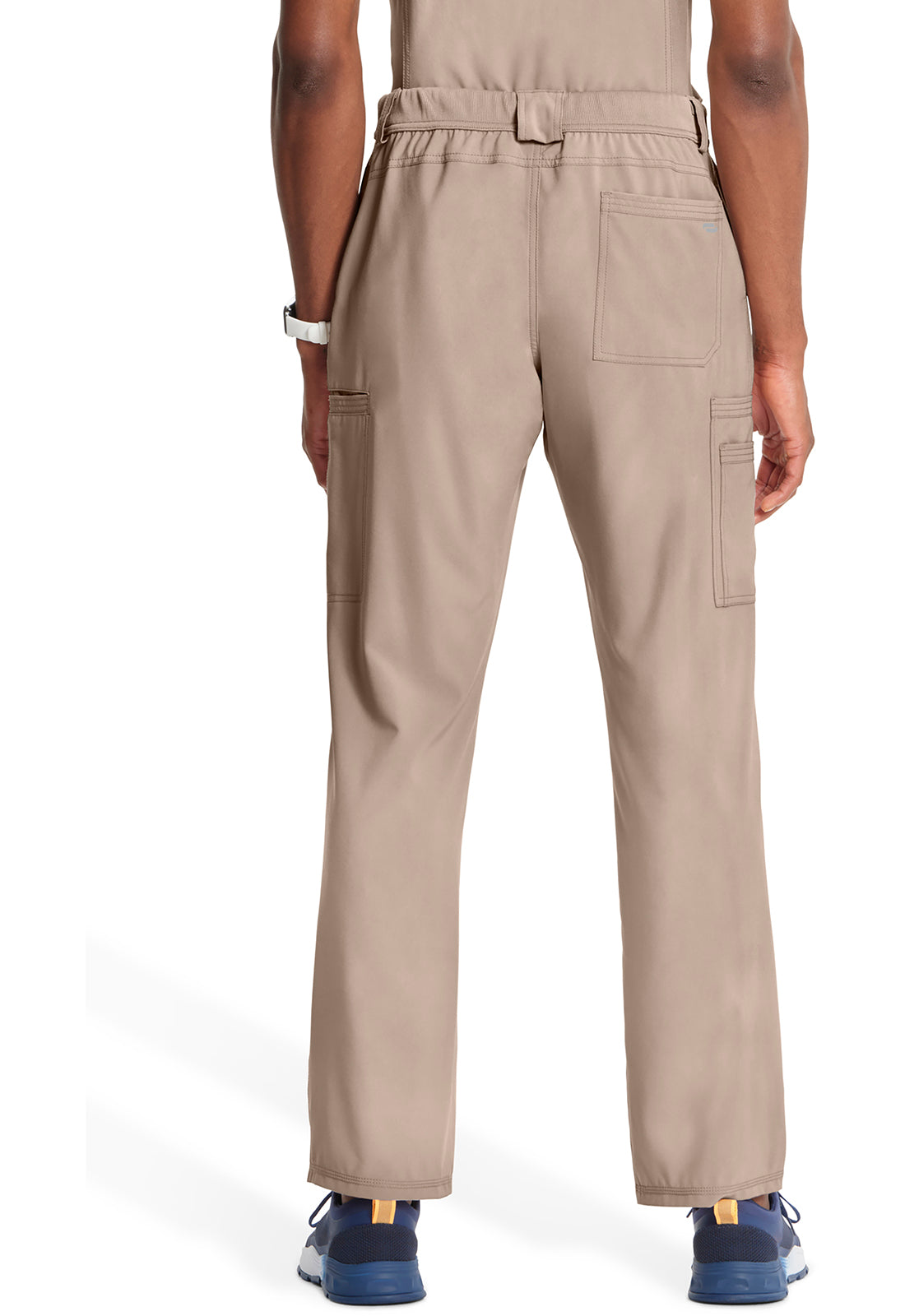 Classics CK200A Men's Fly Front Pants Khaki Model Image Back | Infinity
