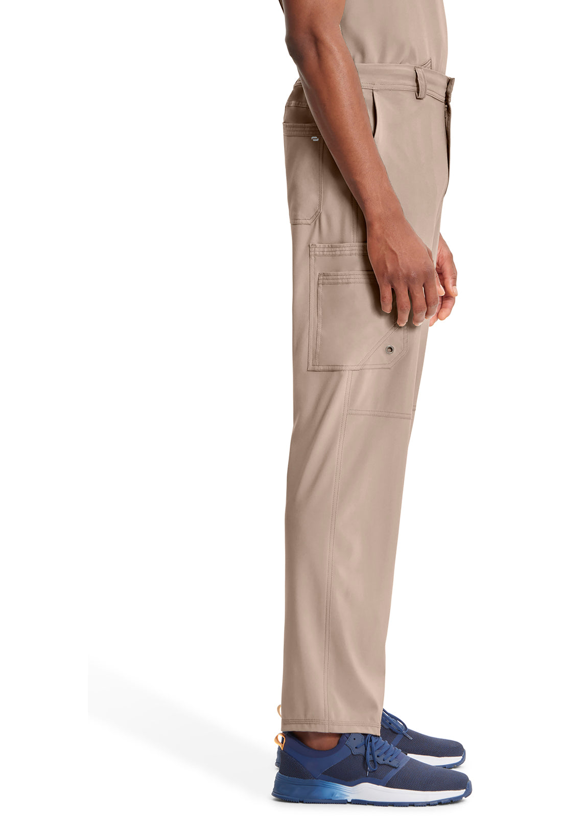 Classics CK200A Men's Fly Front Pants Khaki Model Image Right Side | Infinity