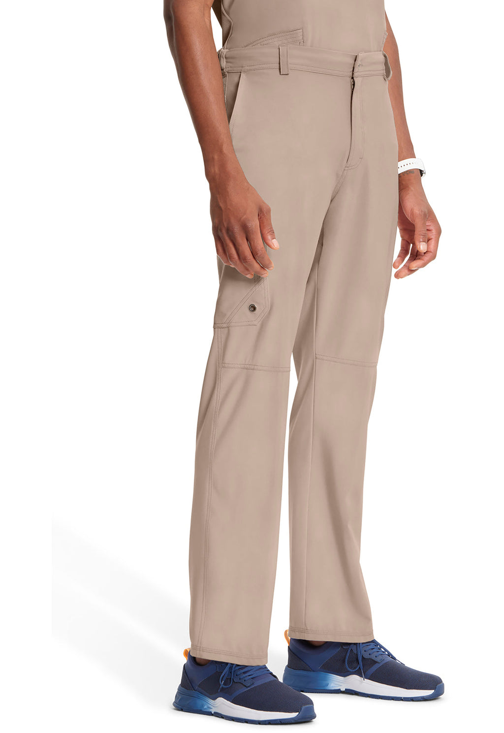 Classics CK200A Men's Fly Front Pants Khaki Model Image Left Side | Infinity