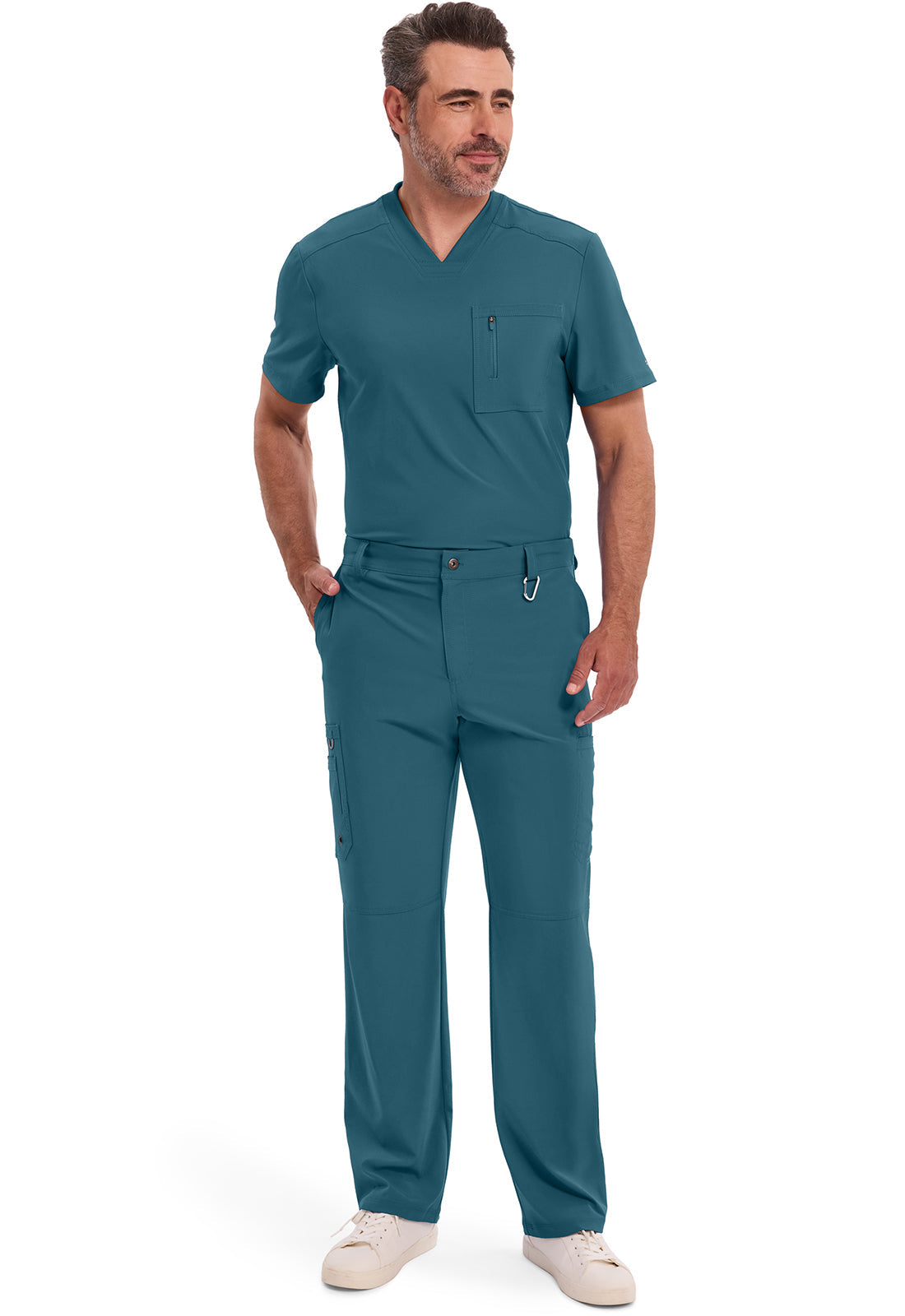 Infinity CK200A Men's Fly Front Scrub Pants Caribbean Blue