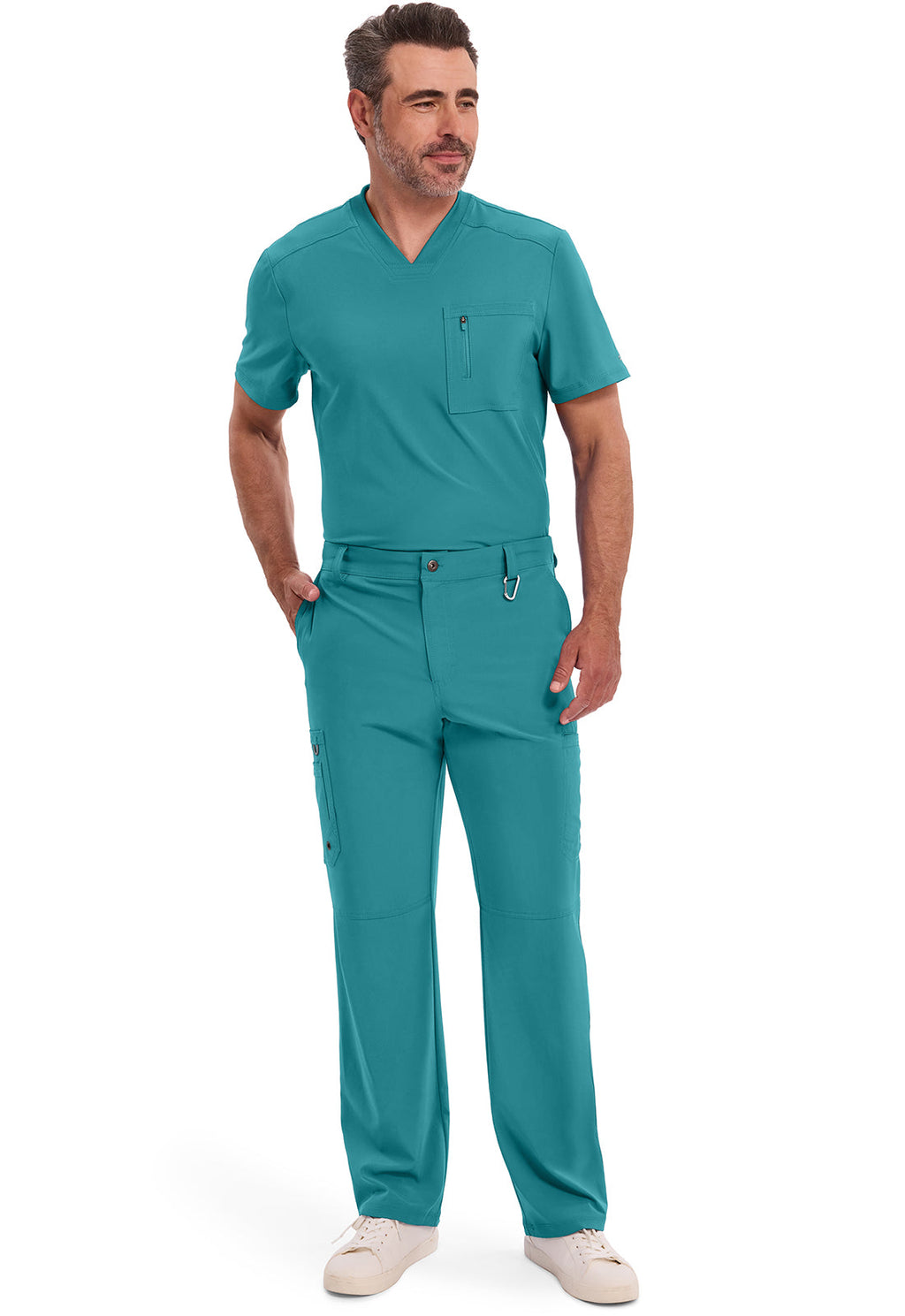 Infinity CK200A Men's Fly Front Scrub Pants Teal Blue