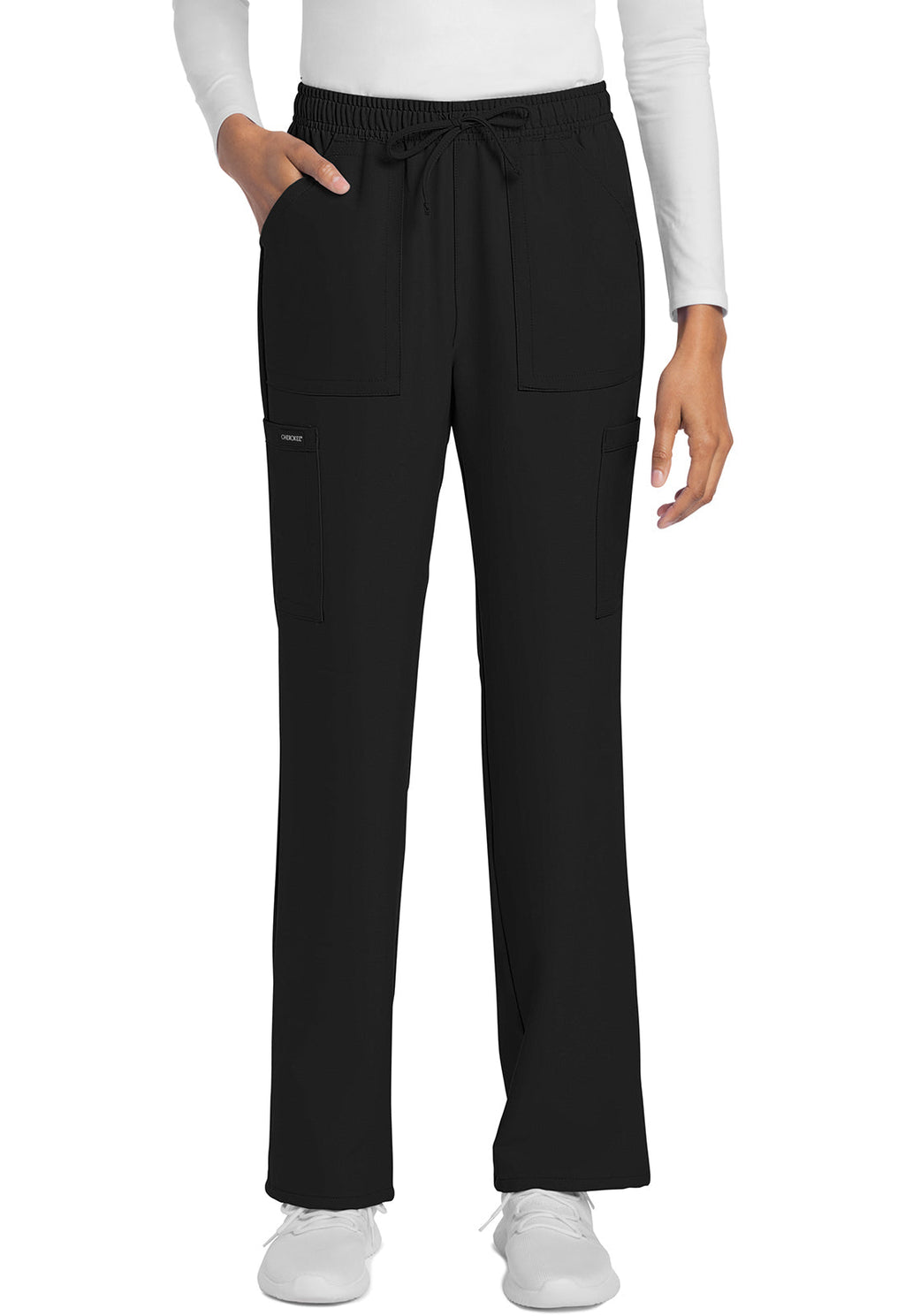 Workwear Originals Ultra CK272A Women's Mid Rise Drawstring Trouser Cargo Scrub Pants Black